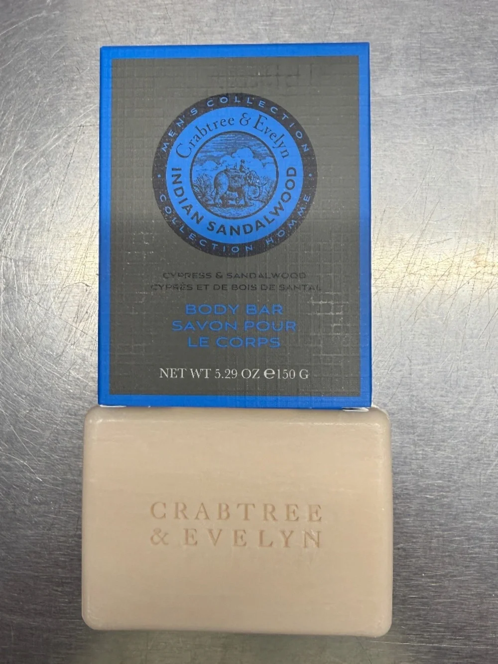 Crabtree & Evelyn Indian Sandalwood Cypress Body‎ Bar Soap 5.29 oz
